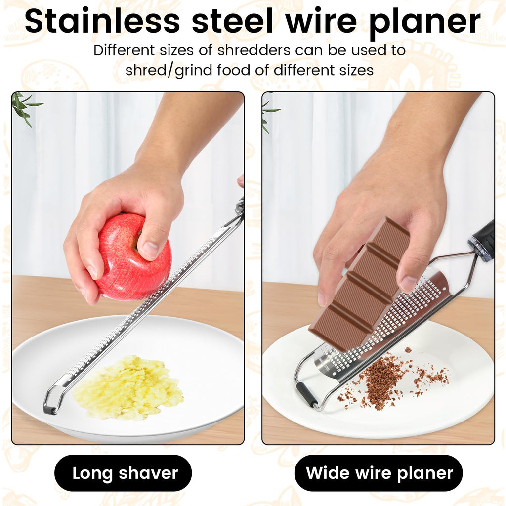 4Pcs Stainless Steel Grater for Different Food Grater with Non-Slip Handle for Vegetables Cheese Shredder and Lemon