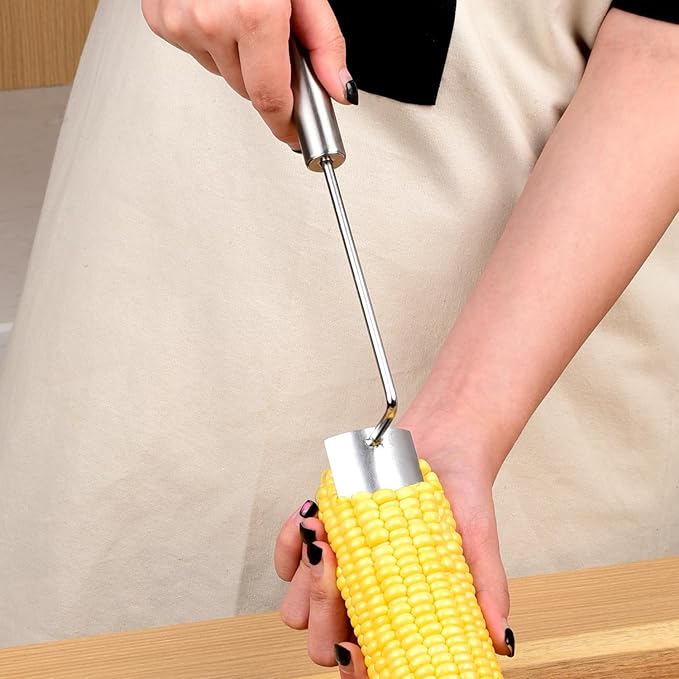 NEW Long Handle Stainless Steel Corn Stripping Tool StripChef Corn Peeler for Corn on the Cob – Easy to Clean a must-have small tool in the kitchen (2 Pack)
