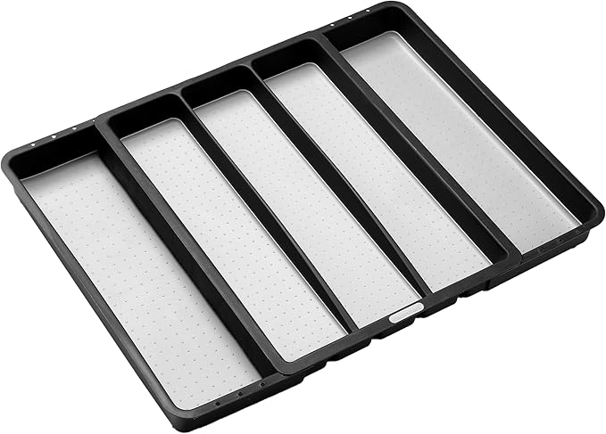 madesmart Classic Expandable Compartment Utensil Tray, Granite
