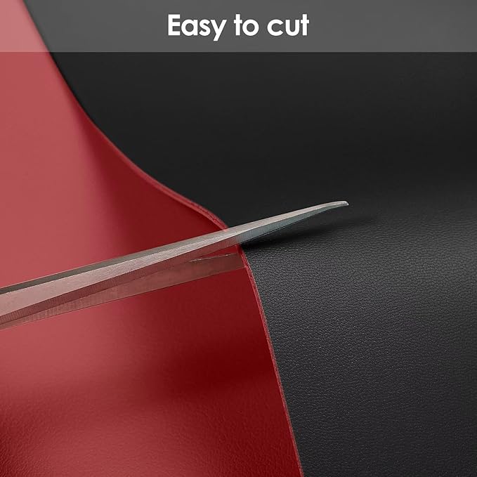Zinkooat Faux Leather Table Cover,1.8mm Thick,36x54 Inch Table Protector,Table Protector for Dining Room Table,Table Protectors for Rectangle Tables.(Black+Wine Red,36x54)