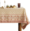 ISAENNE Designer Linen Tablecloth Rectangular,102"x63"-Chamonix A