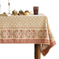 ISAENNE Designer Vintage Linen Rectangular Tablecloth,79"x55"-Carol G