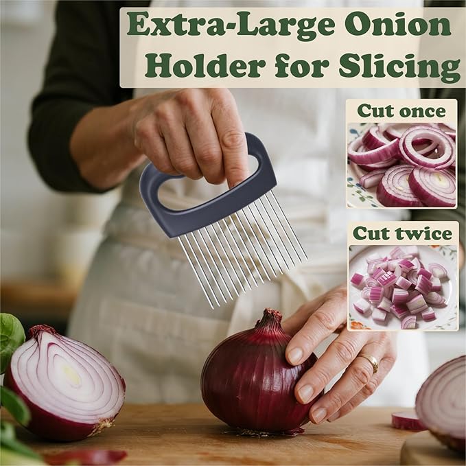 FATUXZ Extra-Large Onion Holder for Slicing, 304 Stainless Steel