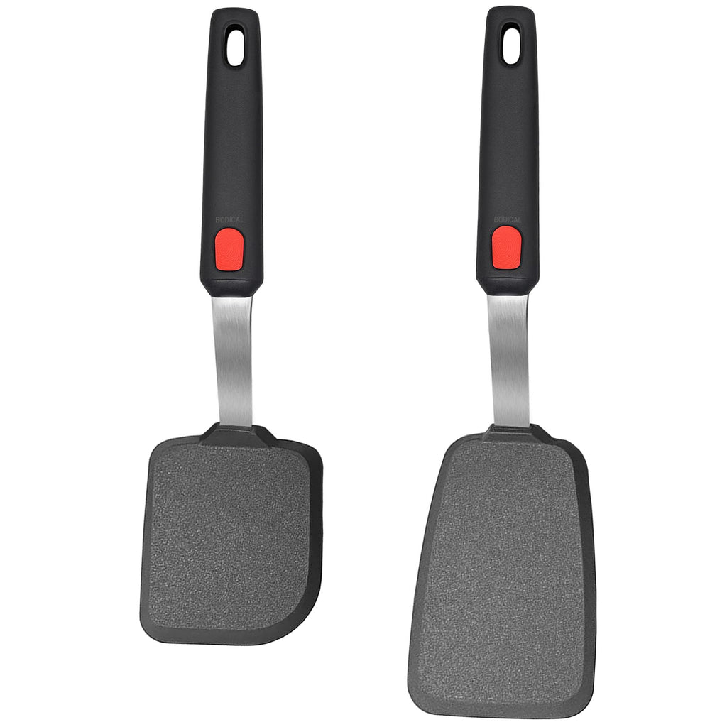 2 Pack Silicone Spatula Turner, 600°F Heat Resistant Kitchen Spatula Set for Nonstick Cookware, Cooking Utensil Set for Egg Pancake Flipper/Heat Resistant Silicone Grip