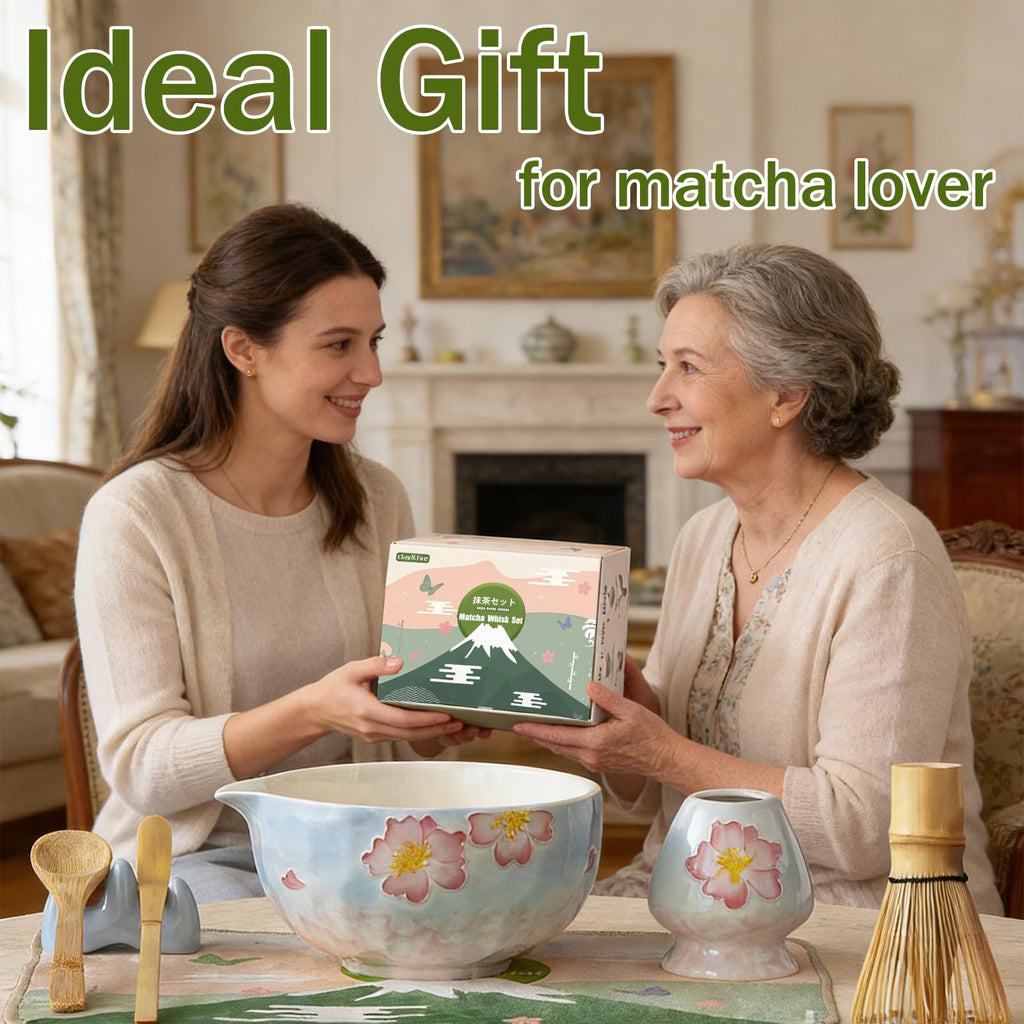 Clay&Fire Matcha Whisk set, 9 pcs Handcrafted Matcha Set for Beginner