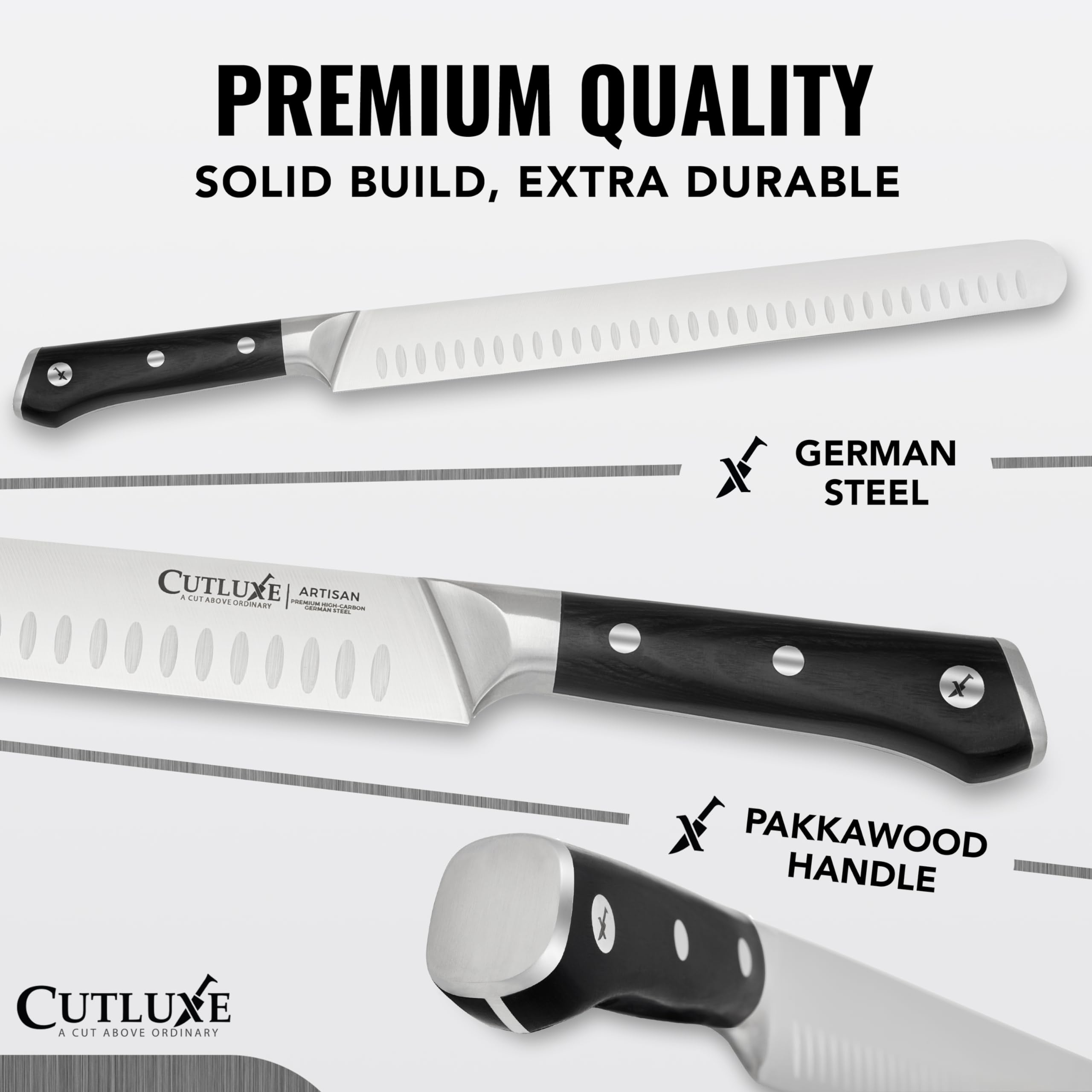 Cutluxe Carving Knife Set, Brisket Slicing & Boning Knife for Meat & BBQ