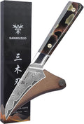 SANMUZUO Bird Beak Paring Knife 3.5 Inch, Professional Kitchen Peeling Knife, Ultra Sharp Damascus Powder Steel with Full-tang Resin Handle, Bi Series