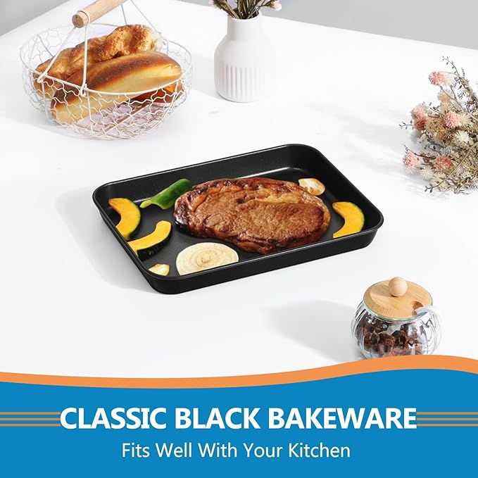 P&P CHEF Baking Cookie Sheet Pan, Carbon Steel Oven Tray, 9 Inch & 1PC