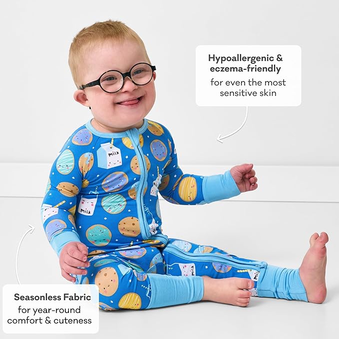 Little Sleepies Baby Pajamas, Blue Cookies & Milk, Newborn