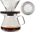COFISUKI Upgrade Pour Over Coffee Maker - 20 OZ /600ML Borosilicate Glass Coffee Maker with Glass Coffee Dripper, Stylish Elegant Drip Coffee Maker for Home Cafe Restaurant Camping, 600 ml, Clear
