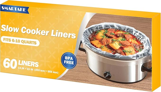 SMARTAKE Slow Cooker Liners, Large Size 14"x 22" 60 Liners