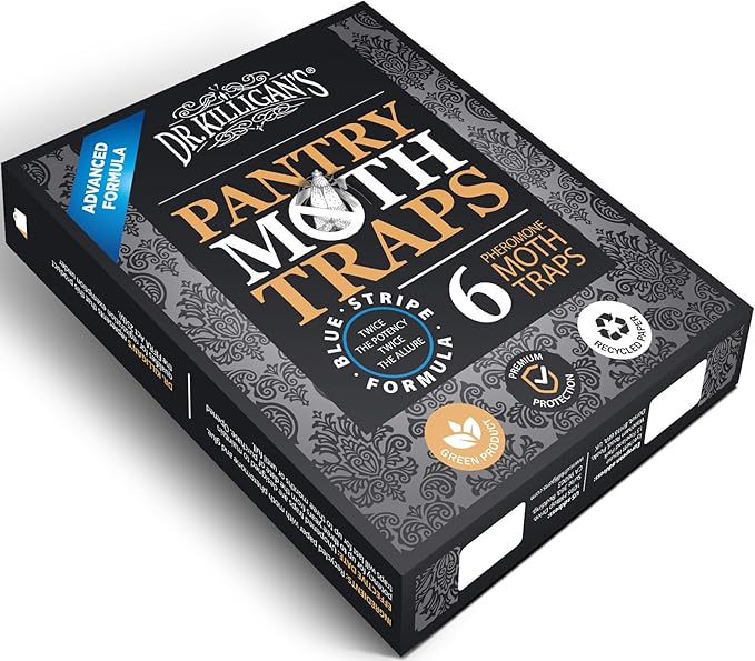 Dr. Killigan's Pantry Moth Traps with Pheromones Prime, 6 Pack, Black