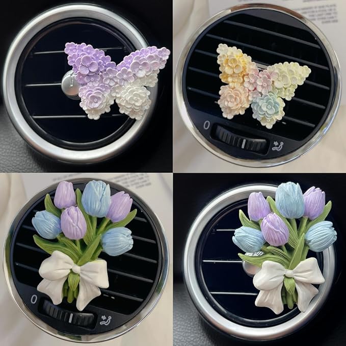 Tulip Bouquet & Lace Butterfly Silicone Soap Candle Resin Mold Floral Decor
