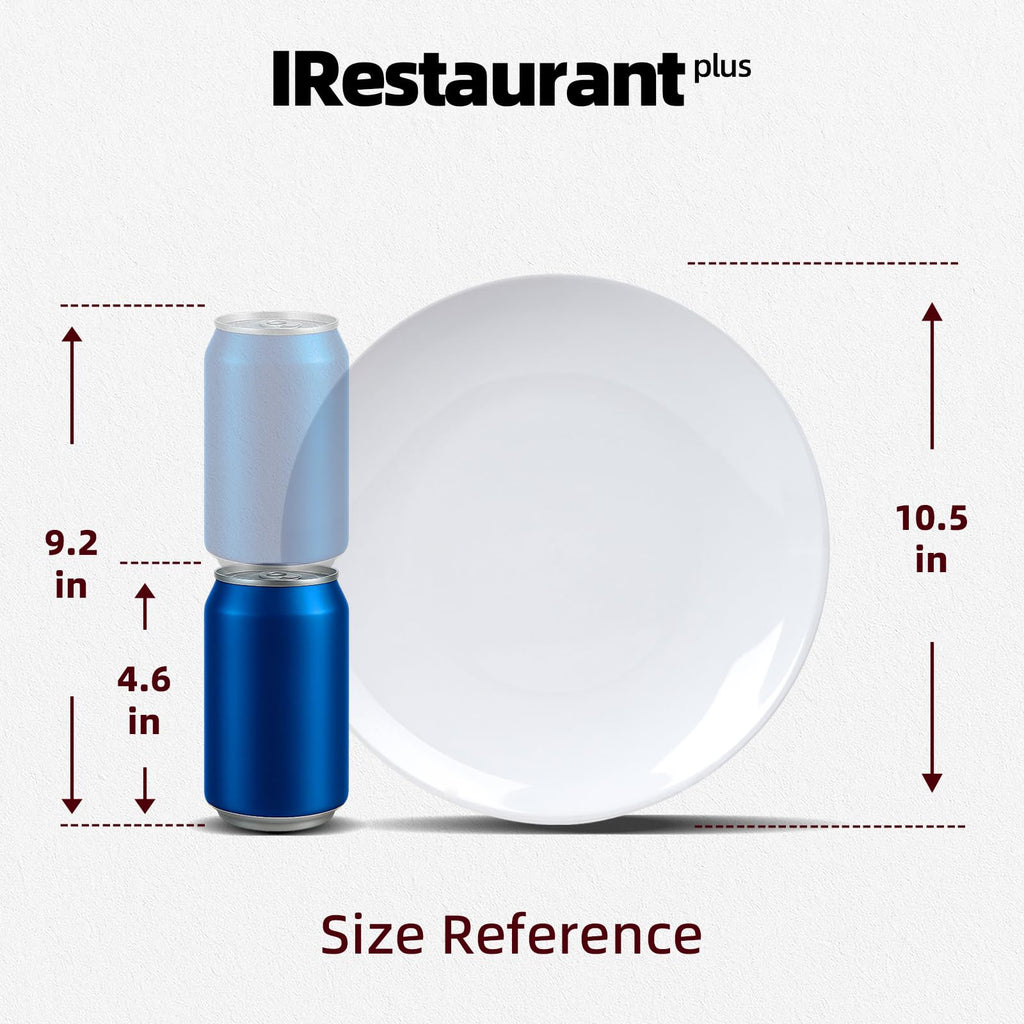 IRESTAURANT PLUS Stoneware Coupe Commercial Grade Dinnerware, Bright White, Plate 10.5", Case of 12