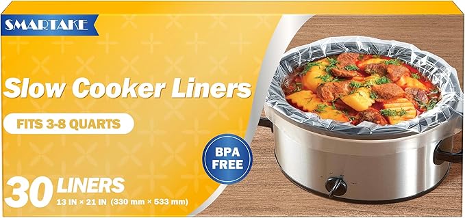 SMARTAKE Slow Cooker Liners, Large Size 13"x 21" Disposable Cooking Bags