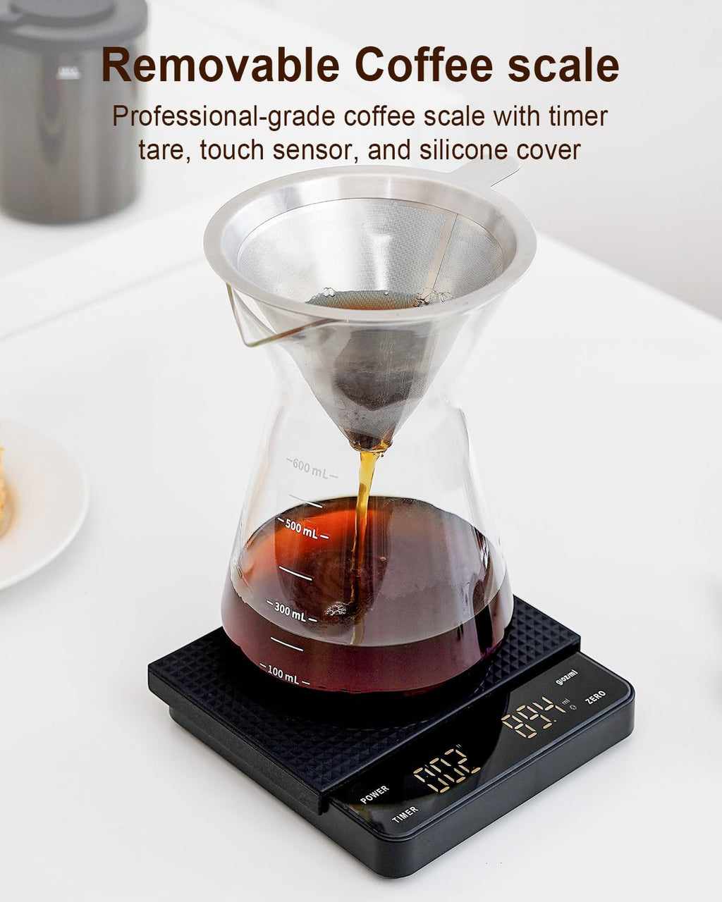 MOKKOM Electric Conical Burr Coffee Grinder with Removable Coffee Scale, Anti-static Coffee Bean Grinder, 31 Grind Settings and Precision Timer for Espresso Pour Over, French Press Black