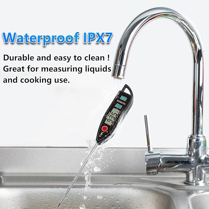 BOMATA Digital Water Thermometer for Liquid, Cooking, IPX7 Waterproof
