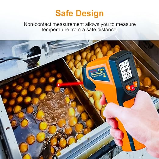 DEASOMIYE Infrared Thermometer Gun, -58°F~1112°F Laser Thermometer Temperature Gun, Non Contact IR Temp Gun with Adjustable Emissivity for Cooking,Griddle,HVAC,Fridge,Grill,Pizza Oven(Not for Human)