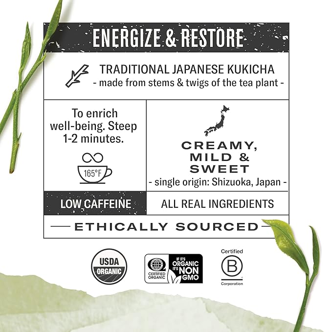 Numi Organic Roasted Japanese Green Tea Variety Pack, 48 Japanese Green Tea Bags