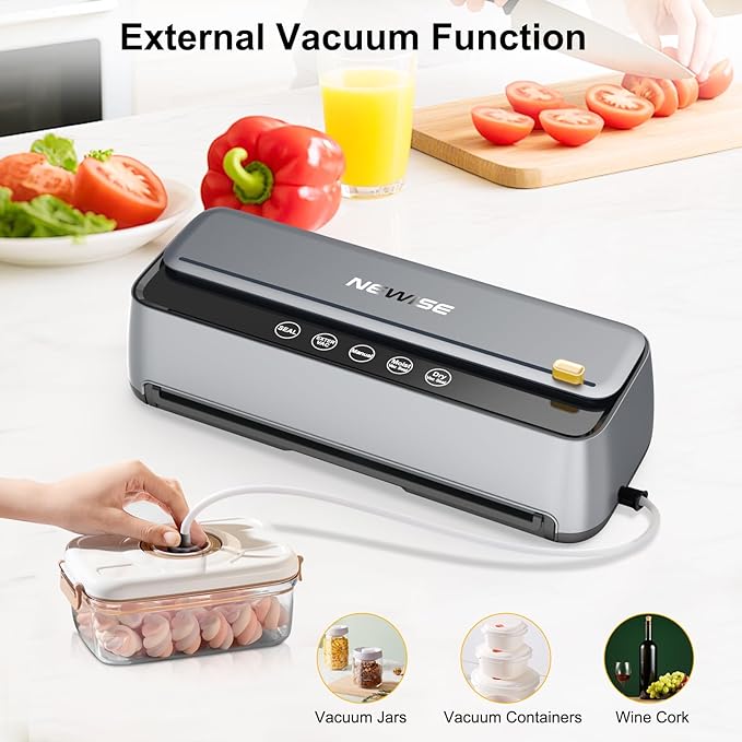 Newise Vacuum Sealer for Food, 85Kpa Food Saver Vacuum Sealer Machine