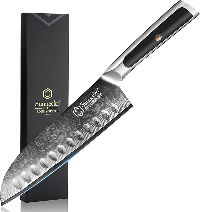 Kitchen Knife Japanese Damascus Santoku Knife 7 Inch