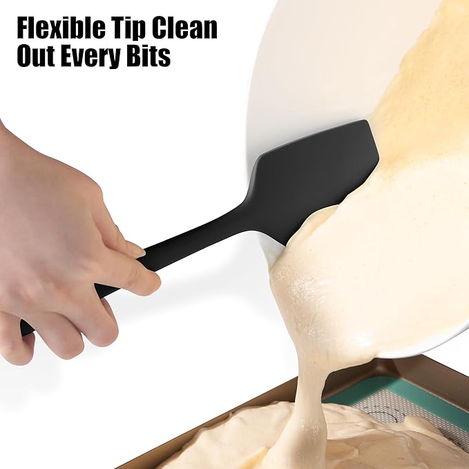 Doosu 600°F Heat Resistant Silicone Spatula Scrapers (Set of 3, Multi-3)