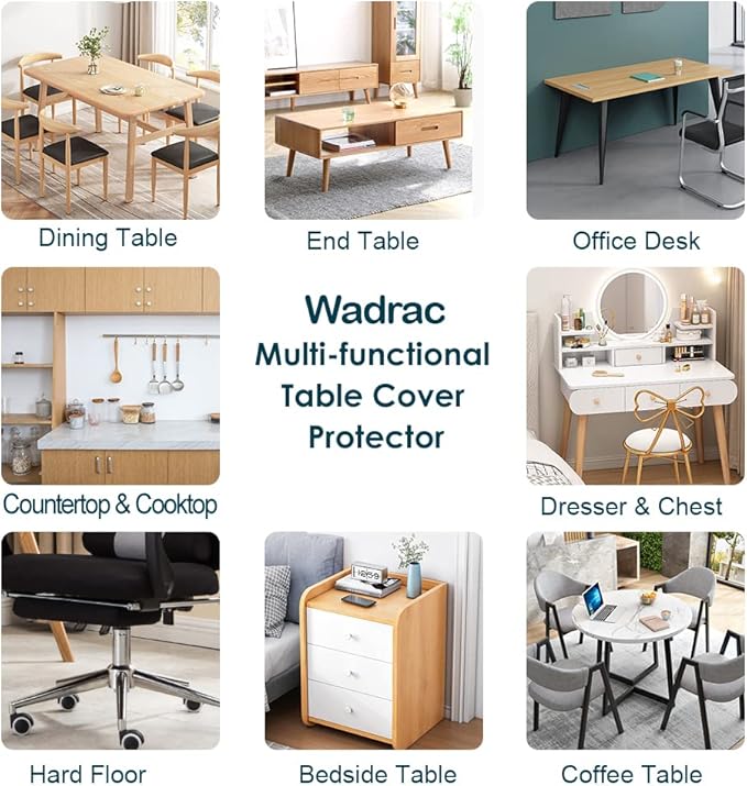 18x28 Inches Clear Table Cover Protector, Desk Pad Mat Rectangular Plastic Table Protector PVC Table Pad for Study Office Computer Writing Desk Top Dining Room Table Screen Protection Heat Resistant