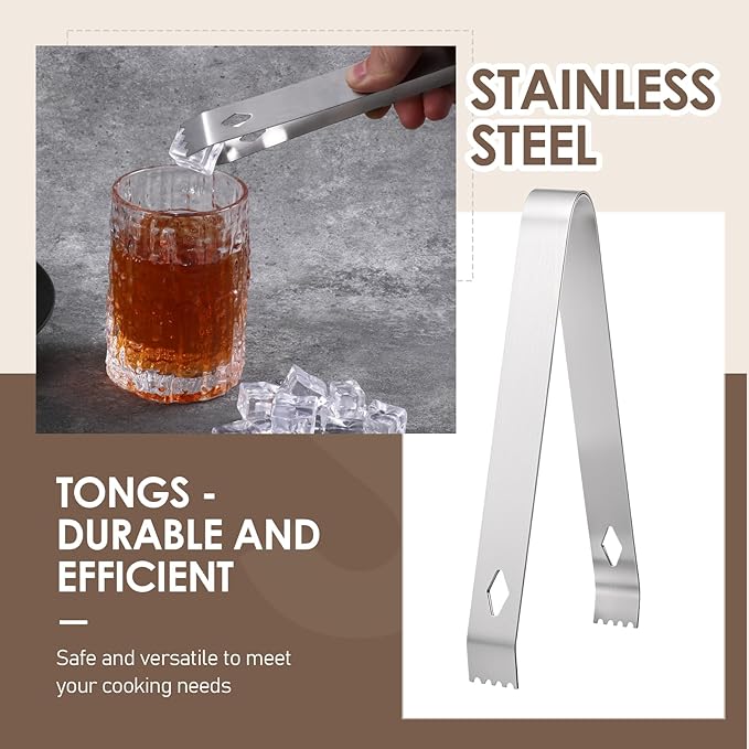 2 Pack Small Metal Tongs, 6 Inch Stainless Steel Restaurant Grade Serving Tongs with Teeth for Serving Food Salad Sugar Coffee Ice