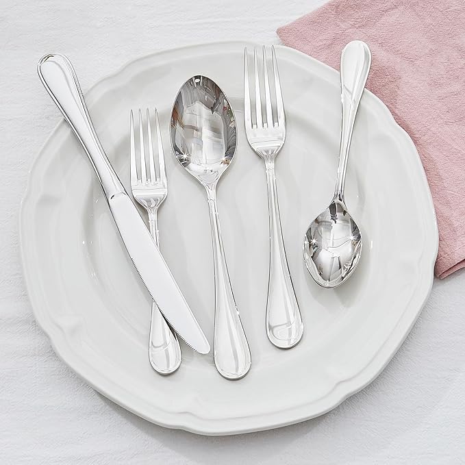 24 Piece Silverware Set for 4 with Steak Knives, 18/10 Stainless Steel