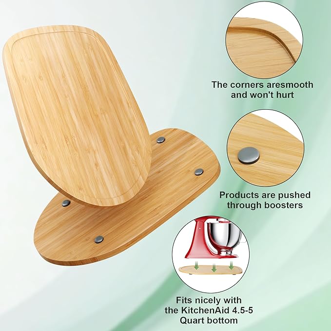 GuanQiao Food-Grade Bamboo Slider for KitchenAid 4.5-5 Qt Tilt Head Mixer