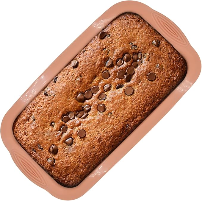 Baocuan 3 pack Silicone Bread Loaf Pans - Baking Mold For Baking Cakes,Brownies,Long loaf of bread Cheesecakes,Homemade Cakes Breads,Meatloaf,Ice brickand and More Set of 3 colors