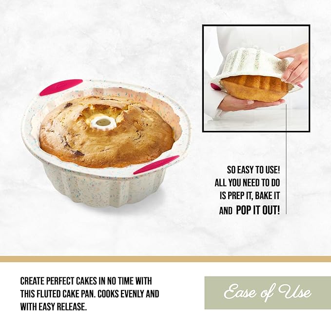 Trudeau, Structure Silicone, Confetti Fluted Cake Pan (05118558)