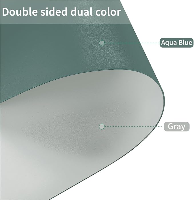 Zinkooat Leather Desk Mat,1.8mm Thick,15.75x63 Inch Desk Cover,Desk Protector Mat,Dresser Cover Top,Desktop Cover,Dresser Cover Top for Bedroom,Table Protector Mat(Aqua Blue+Gray,15.75x63)