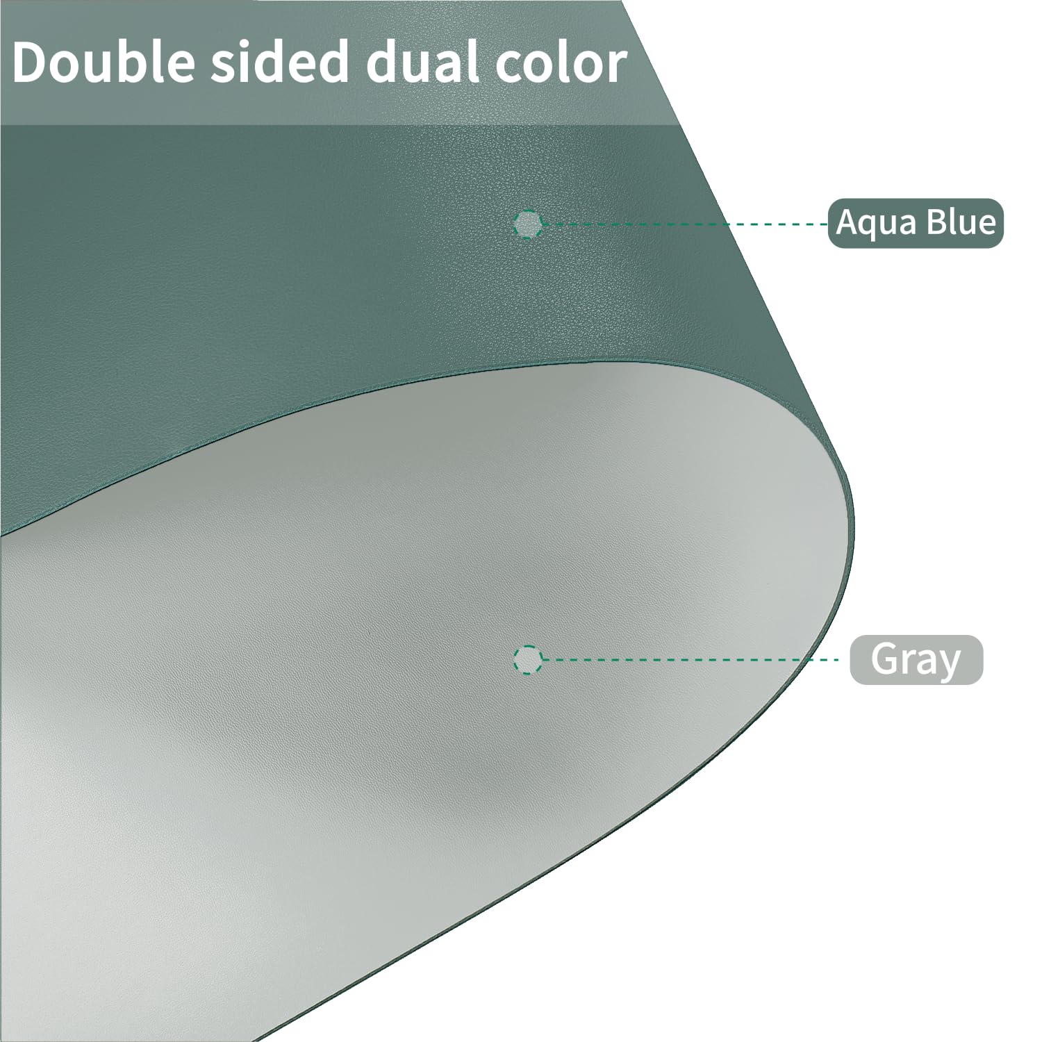 Zinkooat Faux Leather Table Cover,1.8mm Thick,24x48 Inch Desk Cover,Large Desk Mat,Table Protector,Table Cover Protector,Office Desk Cover,Coffee Table Protector(Aqua Blue+Gray,24x48)