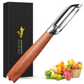 MAD SHARK Ultra Sharp Potato Peelers for Kitchen,Vegetable Peeler,Fruit Peeler Easy to Use Rosewood I Peeler Non-Slip Ergonomic Grips for Carrot, Veggie,Cucumber, Apple(3 Years Warranty)