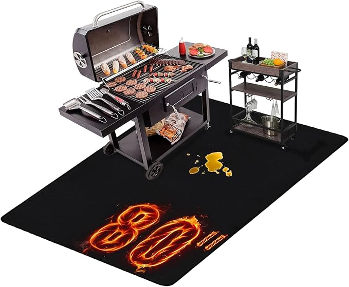 THMINS 80X48 Inches Extra Large Under Grill Mat for Outdoor Grill