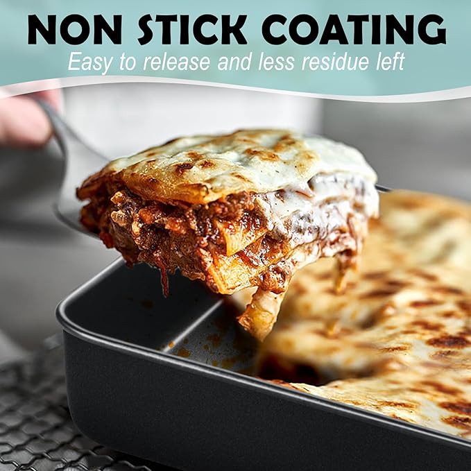 TeamFar 6x6 Inch Square Baking Pans, Coated Square Cake Brownie Lasagna Pan