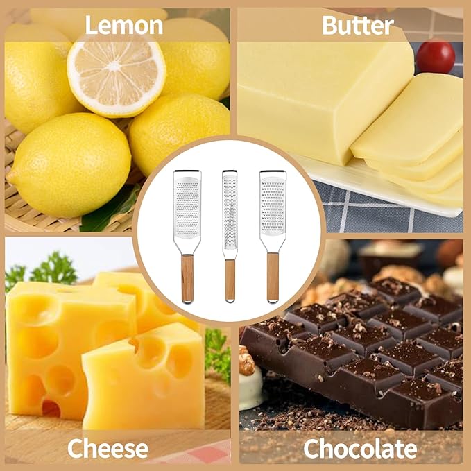 AGIgear Professional Cheese Graters for Kitchen Stainless Steel Handheld