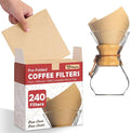 Phyyixs Pre-Folded Unbleached Cone Coffee Filters – Premium Thick Paper, Compatible with Pour-Over Coffee Makers (240 Filters)