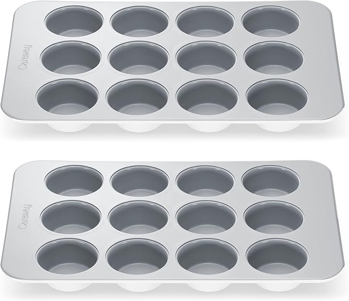 Caraway Non-Stick Ceramic-Coated 12-Cup Muffin Pan Duo