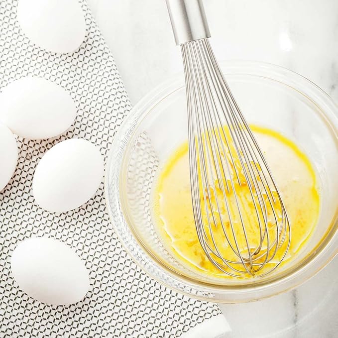 Met Lux 12 x 2.5 x 2.5 Inch Baking Whisk With Ergonomic Handle - Dishwashable Stainless Steel Whisk For Whipping Or Cooking