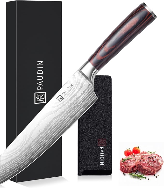 PAUDIN Kiritsuke Knife,8 Inch Japanese Chef Knife