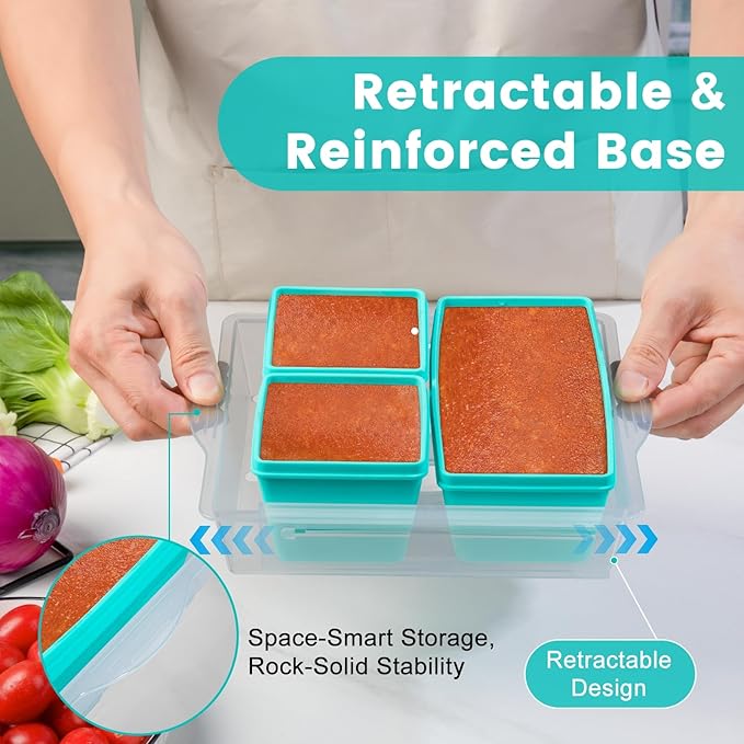 Gemice Silicone Freezer Molds with Lids, 6-Pack 1-Cup & 2-Cup
