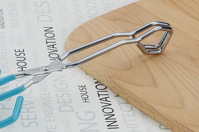 HINMAY Scissor Cooking Tongs 11" Stainless Steel Wire Tongs, Set of 2