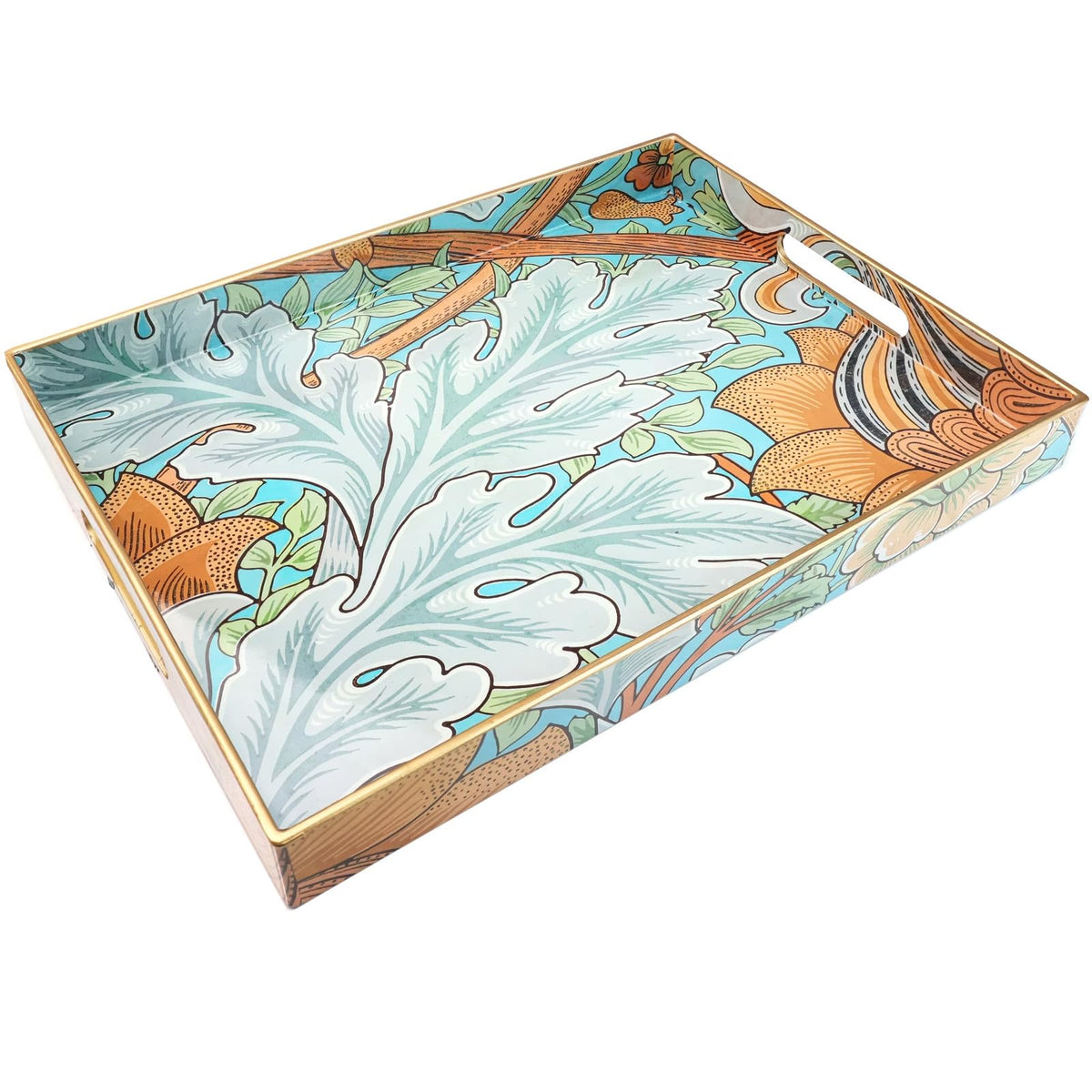 Spsyrine Plastic Serving Tray with Handles for Coffee Table, Dianthus