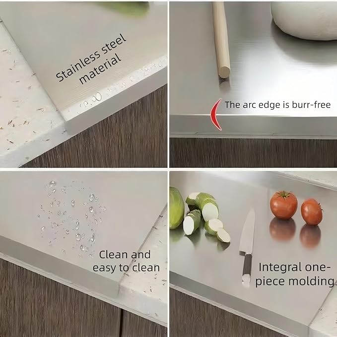 Large Stainless Steel Cutting Board for Cutting Meat, Choppers, Vegetables, Fruits, Bread and Baking Easy to clean, Easy to store, Dishwasher safe (40 * 60)