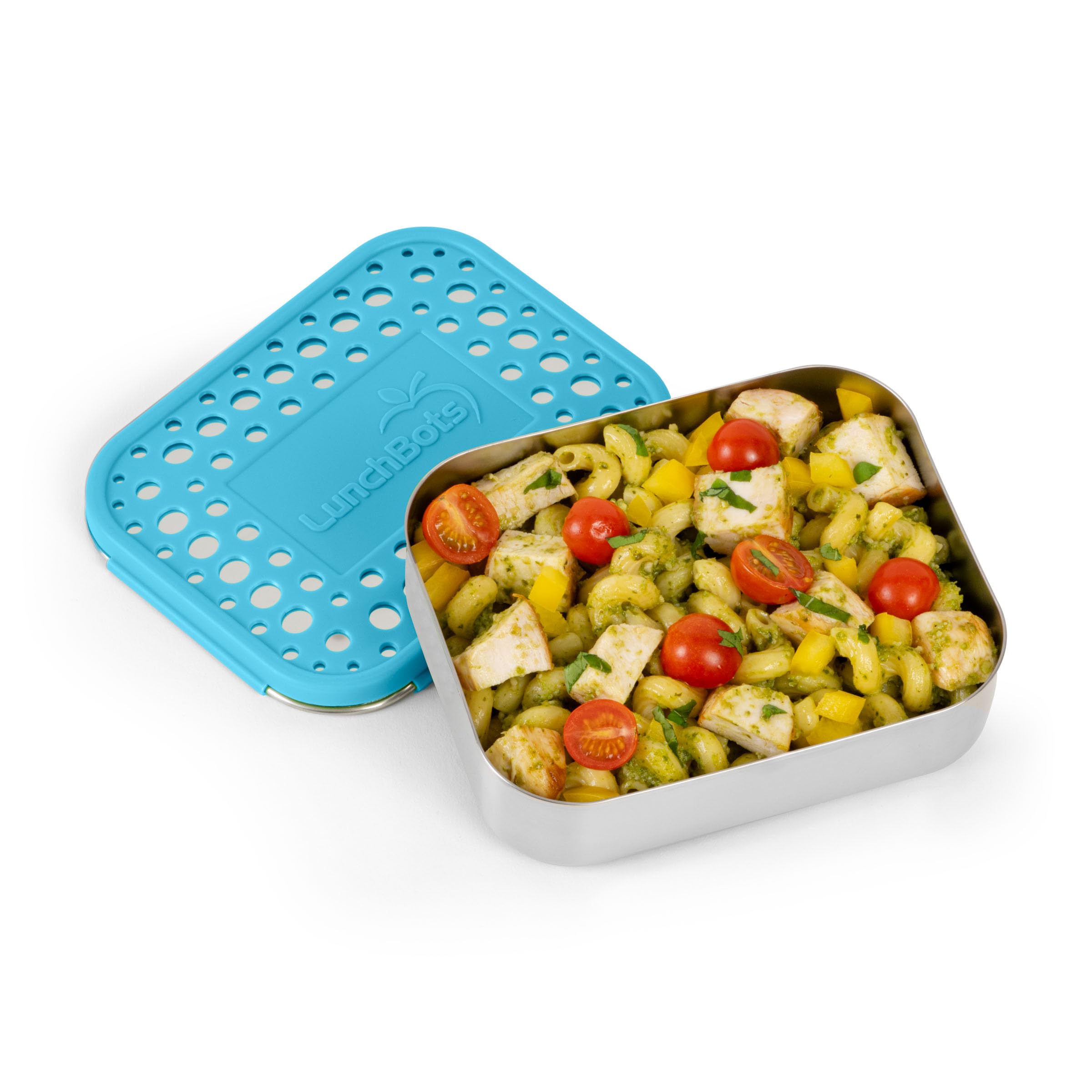 LunchBots Medium Uno Stainless Steel Kids Bento Box 1-Section Aqua 20oz