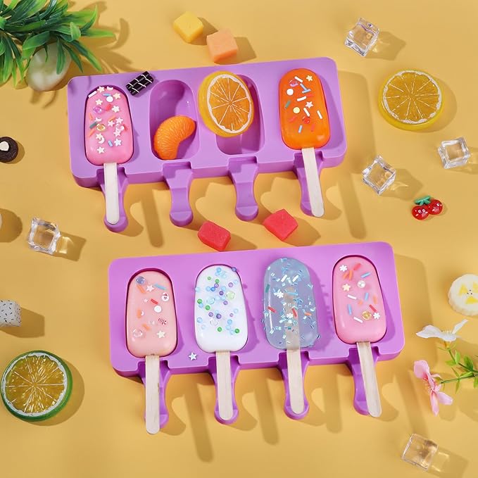 Ouddy Life Popsicle Molds Set of 2, Ice Pop Molds Silicone Cake Pop Mold