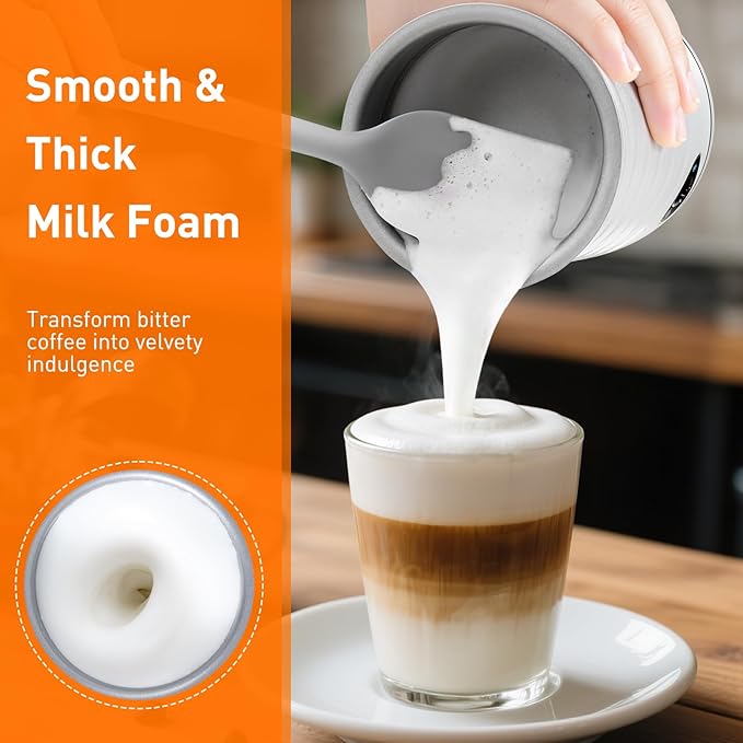 Secura Electric Milk Frother, 4-in-1 Automatic Hot & Cold Foam Maker