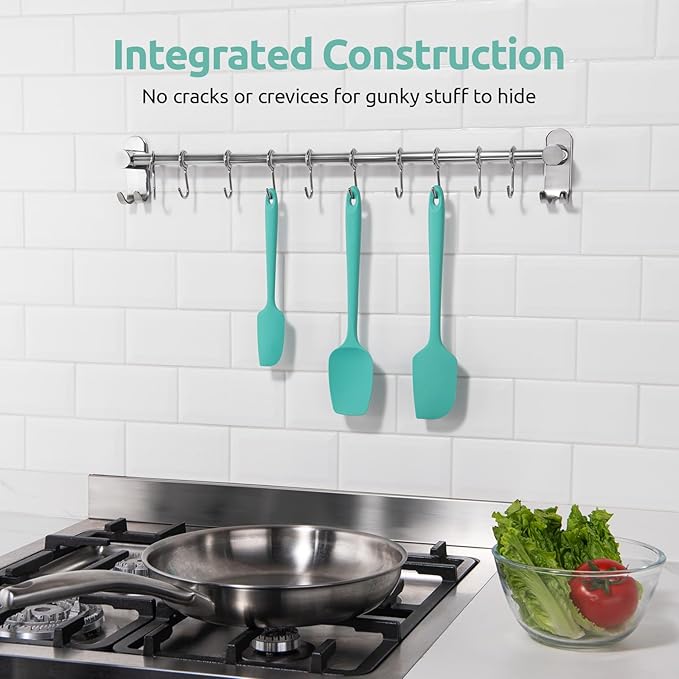 U-Taste Silicone Spatula Set, 600ºF High Heat Resistant, 3-Pcs, Aqua Sky
